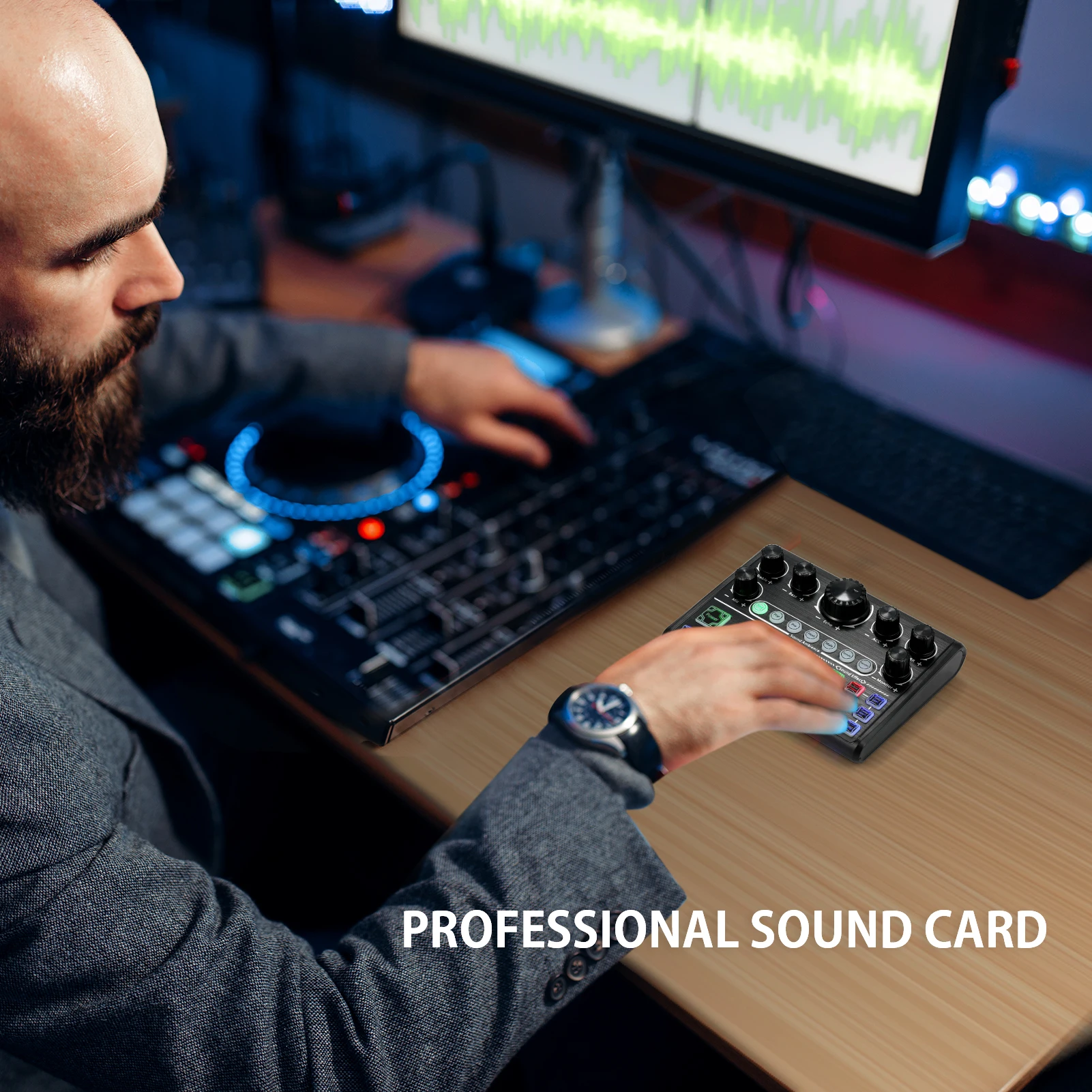 Live Sound Card External Voice Changer Audio Mixer BT Sound Mixer Board with Multiple Sound Effects Supports Smartphone Computer
Live Sound Card External Voice Changer Audio Mixer BT Sound Mixer Board with Multiple Sound Effects Supports Smartphone Computer