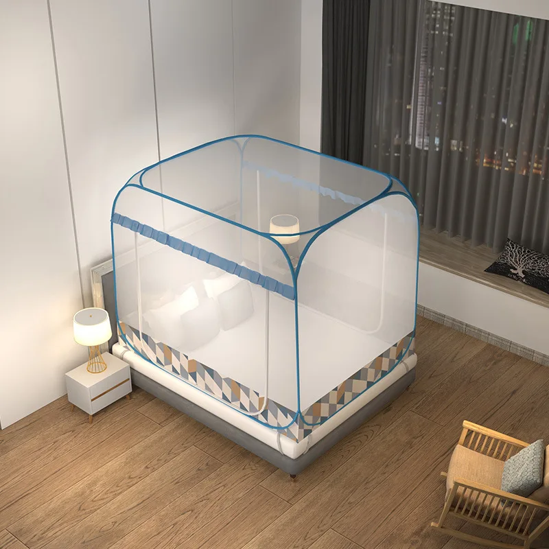 Increased Encryption Anti-fall Household Mosquito Nets Simple Installation-free Single and Double Yurts Foldable Mosquito Nets