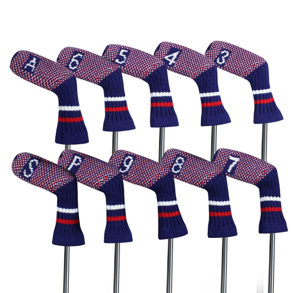 10Pcs Blue Knitted Golf Headcover Covers Club Iron Golf Wedges Head Covers Knit Long-neck Sock Style Golf Headcovers Washable
10Pcs Blue Knitted Golf Headcover Covers Club Iron Golf Wedges Head Covers Knit Long-neck Sock Style Golf Headcovers Washable