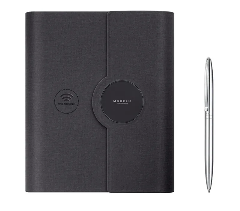 Multi-functional charging meeting notebook loose leaf lettering book with power bank can be printed leather cover notepad
Multi-functional charging meeting notebook loose leaf lettering book with power bank can be printed leather cover notepad