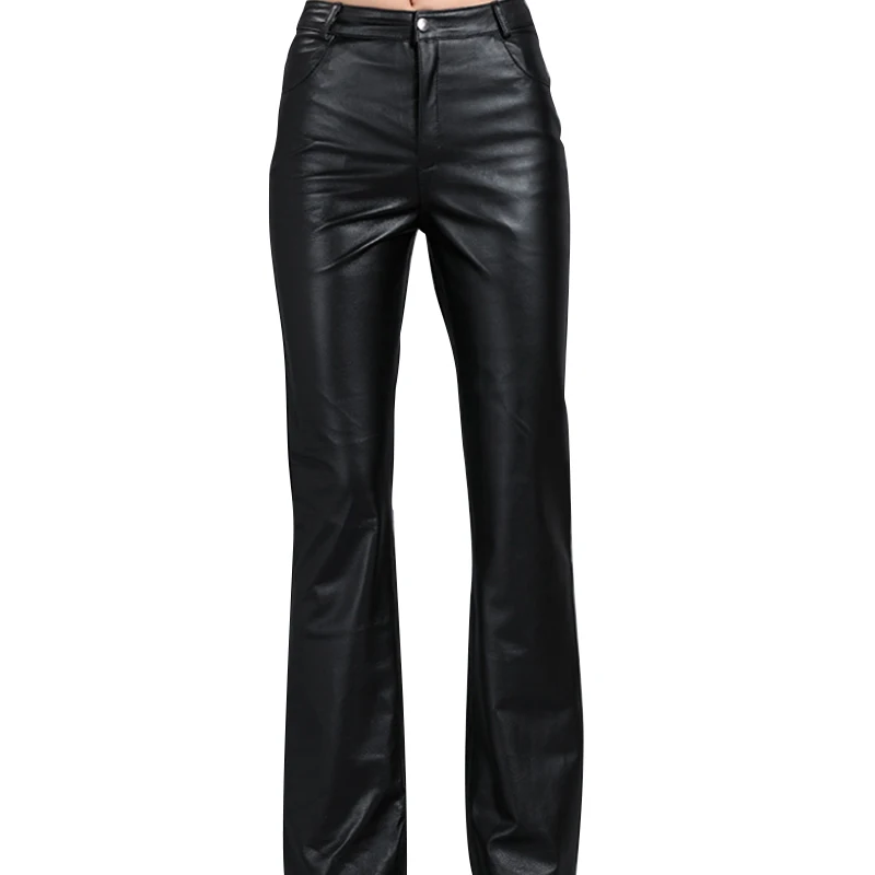 2021 Womens Soft Leather Pants Women Flare Trousers Genuine Leather Pants Autumn Sheepskin Pants Mid Waist Casual Pants
2021 Womens Soft Leather Pants Women Flare Trousers Genuine Leather Pants Autumn Sheepskin Pants Mid Waist Casual Pants