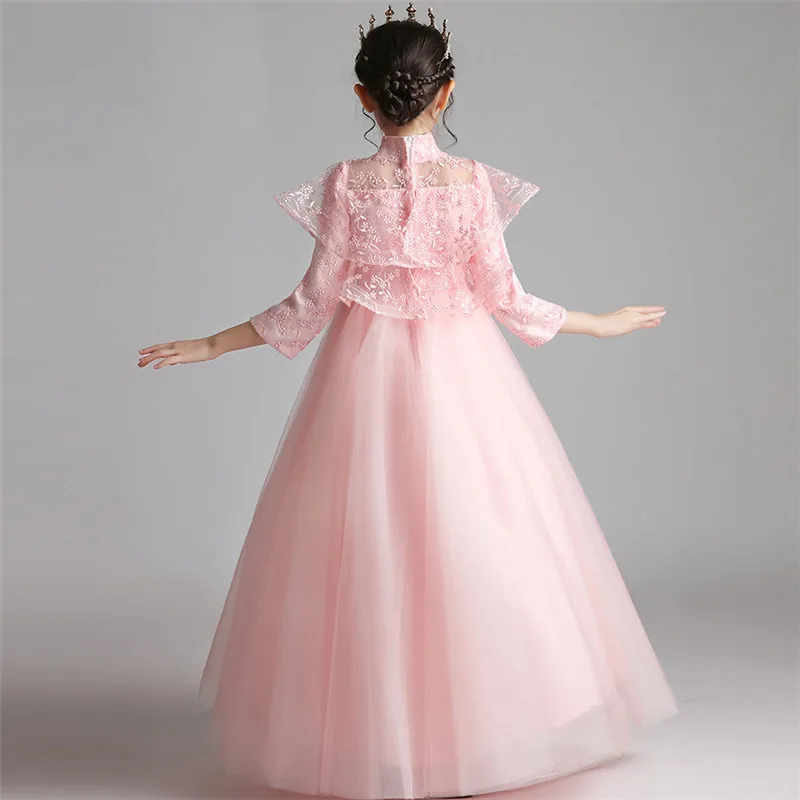 Korean Sweet Children Girls Elegant Pink Color Wedding Birthday Party Princess Fluffy Dress Kids Autumn Host Piano Long Dress
Korean Sweet Children Girls Elegant Pink Color Wedding Birthday Party Princess Fluffy Dress Kids Autumn Host Piano Long Dress