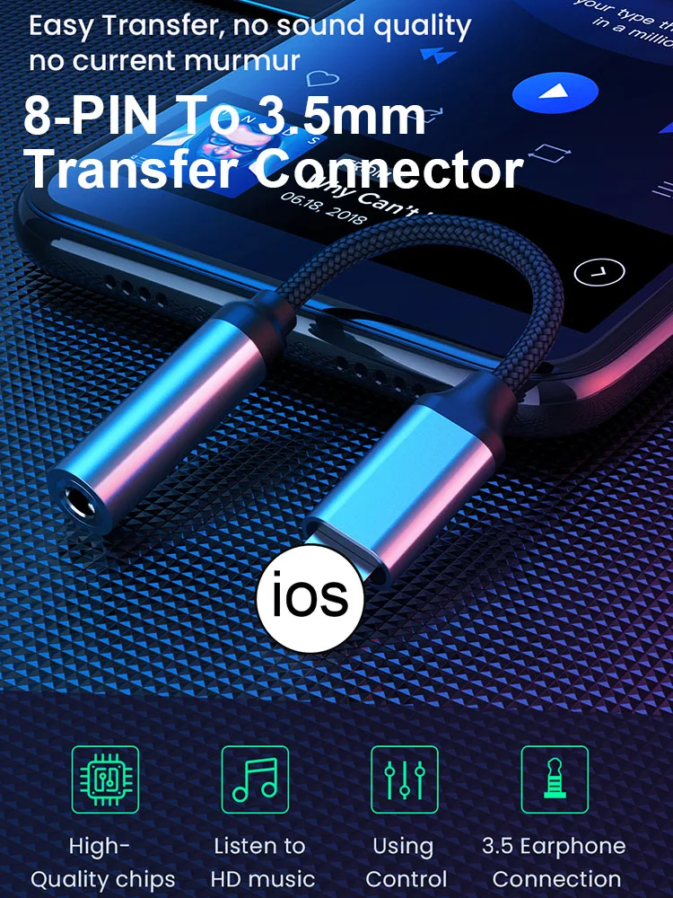 For IPhone 12 Smartphone Headphones Adapter 8 Pin IOS To 3.5mm Headphone Jack Cable Male To Female Nylon Woven Audio Adapter
For IPhone 12 Smartphone Headphones Adapter 8 Pin IOS To 3.5mm Headphone Jack Cable Male To Female Nylon Woven Audio Adapter