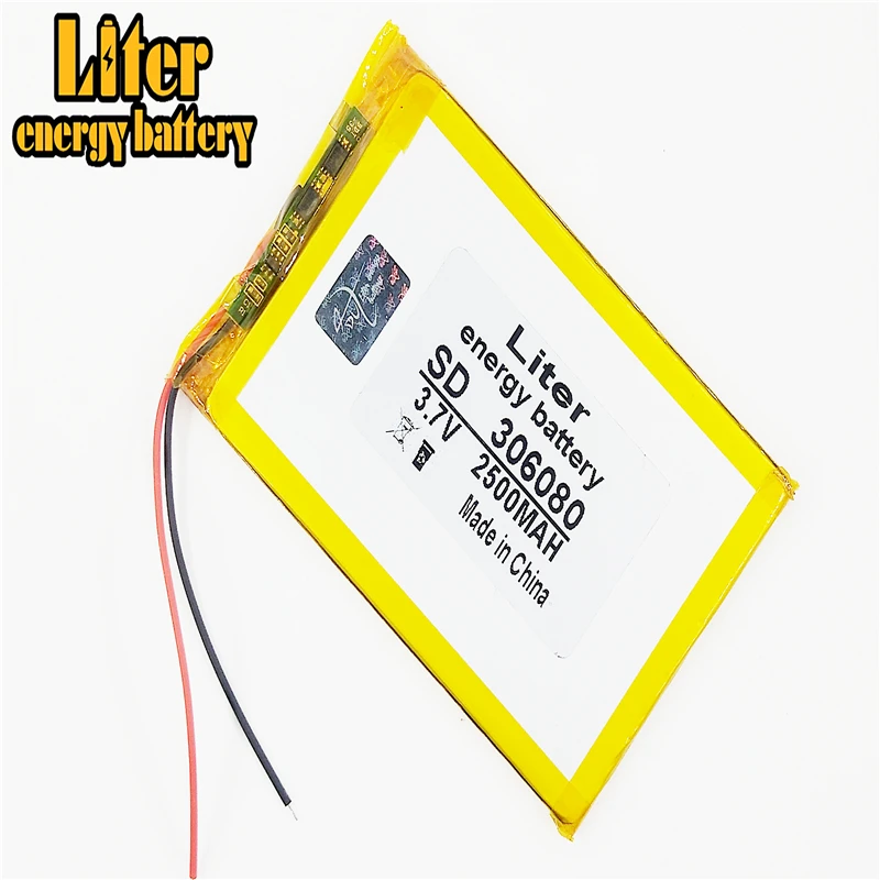 Лучший размер батареи 306080 3 7 V 2500mah литий полимерный аккумулятор с защитной платой