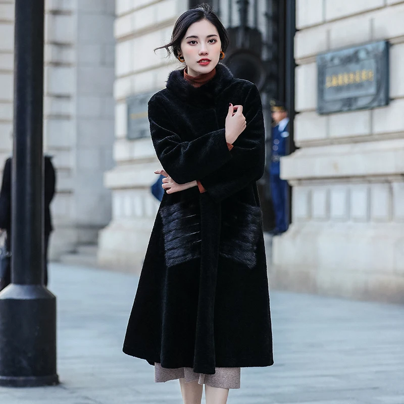 Women 2020 Winter Real Sheep Shearling Fur Coat Female Mink Fur Patchwork Wool Jacket Ladies Casual Warm Fashion Outerwear L851
Women 2020 Winter Real Sheep Shearling Fur Coat Female Mink Fur Patchwork Wool Jacket Ladies Casual Warm Fashion Outerwear L851