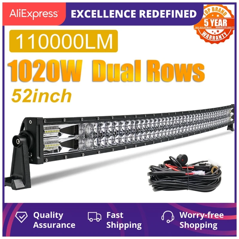 Световая балка рабочего освещения, 52 дюйма, 1020 Вт, 12 В, 24 В
Световая балка рабочего освещения, 52 дюйма, 1020 Вт, 12 В, 24 В