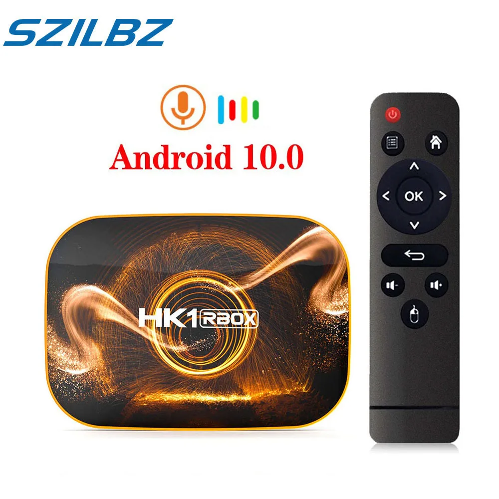 ТВ приставка HK1 RBOX Android 10 Rockchip RK3318 4 Гб 128 ГБ Smart TV Box Netflix Google Youtube плеер 4k 3D 2 4G Wi Fi с и