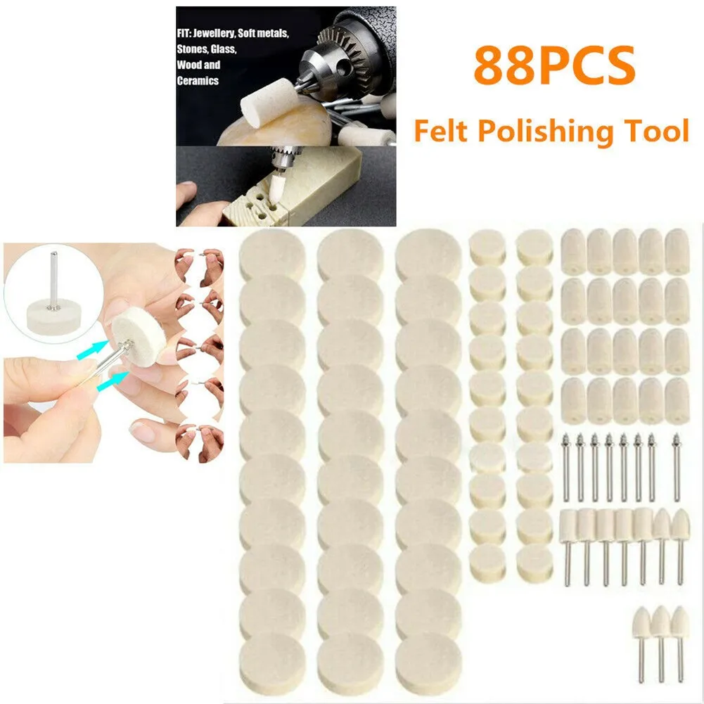 88pcs Polishing Wheel Cleaning Buffing Pads Wool Power Tools For Rotary Tool Kit Dremel Drill Rotary Tool 3mm Shank Fastshipping
88pcs Polishing Wheel Cleaning Buffing Pads Wool Power Tools For Rotary Tool Kit Dremel Drill Rotary Tool 3mm Shank Fastshipping