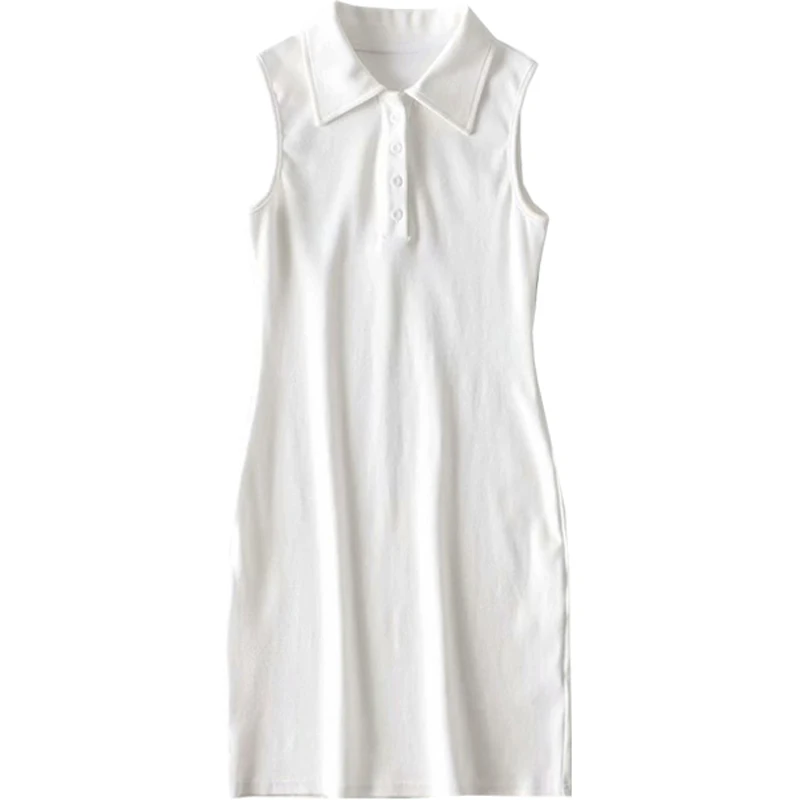 All-Matching Polo Collar Solid Color Dress Retro Slim Elastic Hip Dress Elegance Sleeveless Vest Bottom Skirt
All-Matching Polo Collar Solid Color Dress Retro Slim Elastic Hip Dress Elegance Sleeveless Vest Bottom Skirt