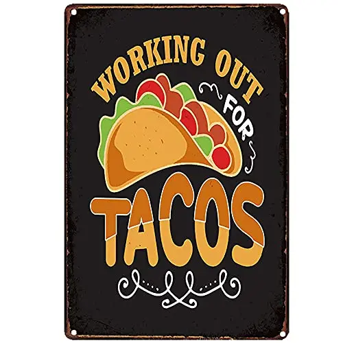 Free Pintree Original Retro Design Working Out for Tacos Tin Metal Signs Wall Art | Thick Tinplate Print Poster Wall Decoration
Free Pintree Original Retro Design Working Out for Tacos Tin Metal Signs Wall Art | Thick Tinplate Print Poster Wall Decoration