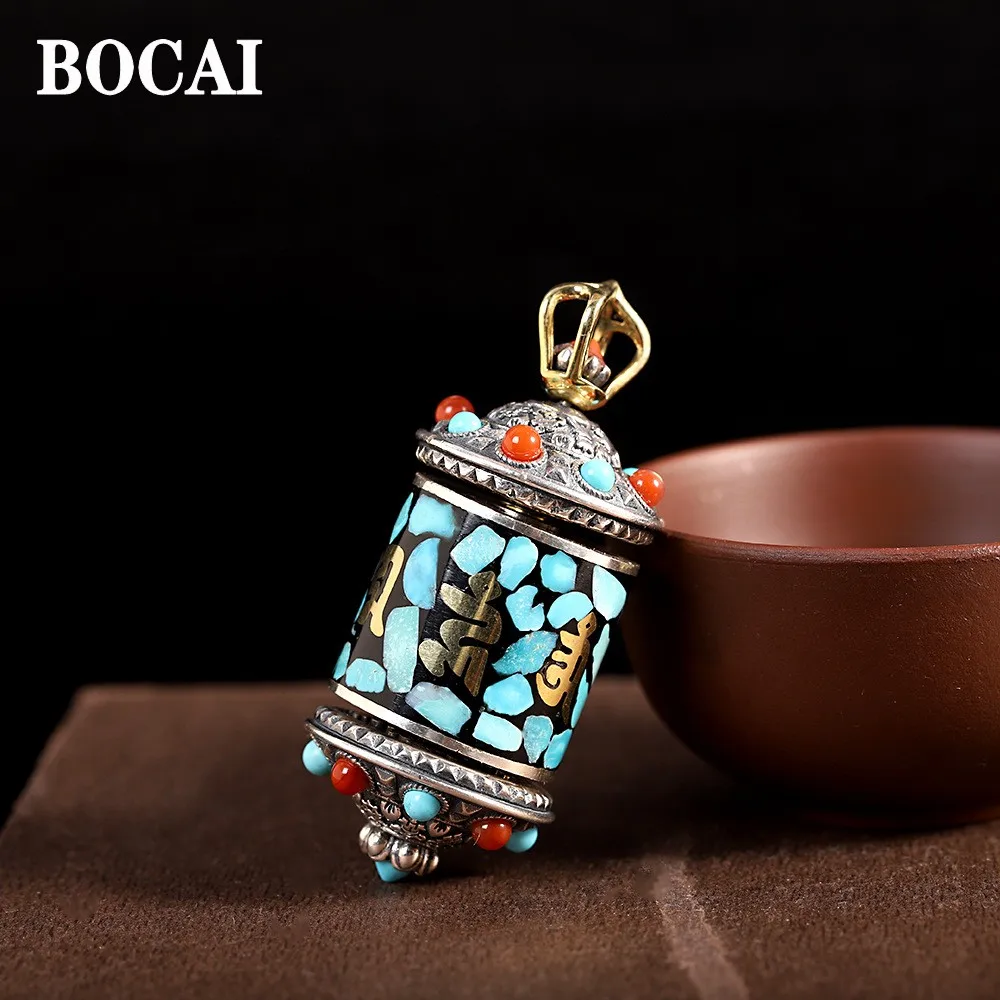 BOCAI New Trendy 100% Pure S925 Silver Jewelry Retro Inlaid Turquoise Six-Character Mantra Pendant Fashionable Men's Pendant
BOCAI New Trendy 100% Pure S925 Silver Jewelry Retro Inlaid Turquoise Six-Character Mantra Pendant Fashionable Men's Pendant