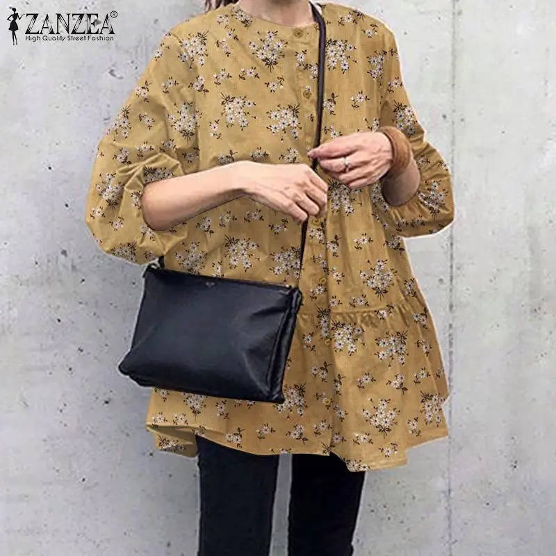 Women Flower Printed Blouse Oversized Shirts ZANZEA 2022 Autumn Puff Sleeve Ruffle Tops Vintage Casual A-line Blusa Femininas
Women Flower Printed Blouse Oversized Shirts ZANZEA 2022 Autumn Puff Sleeve Ruffle Tops Vintage Casual A-line Blusa Femininas