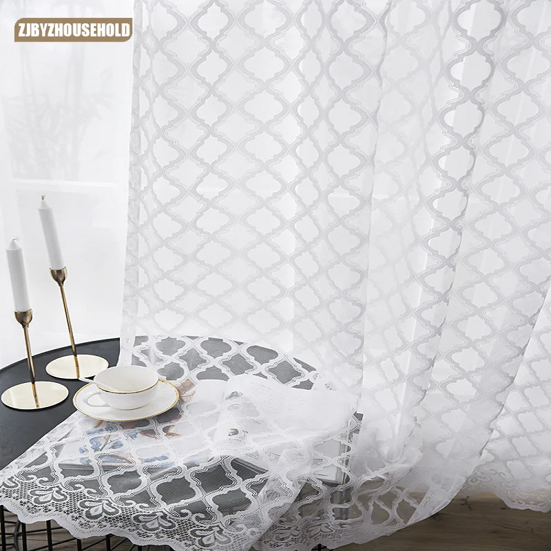 Simple Curtains for Living Dining Room Bedroom White Lace Screens Ling-shaped Lattice White Tulle Curtains Kitchen Curtains
Simple Curtains for Living Dining Room Bedroom White Lace Screens Ling-shaped Lattice White Tulle Curtains Kitchen Curtains