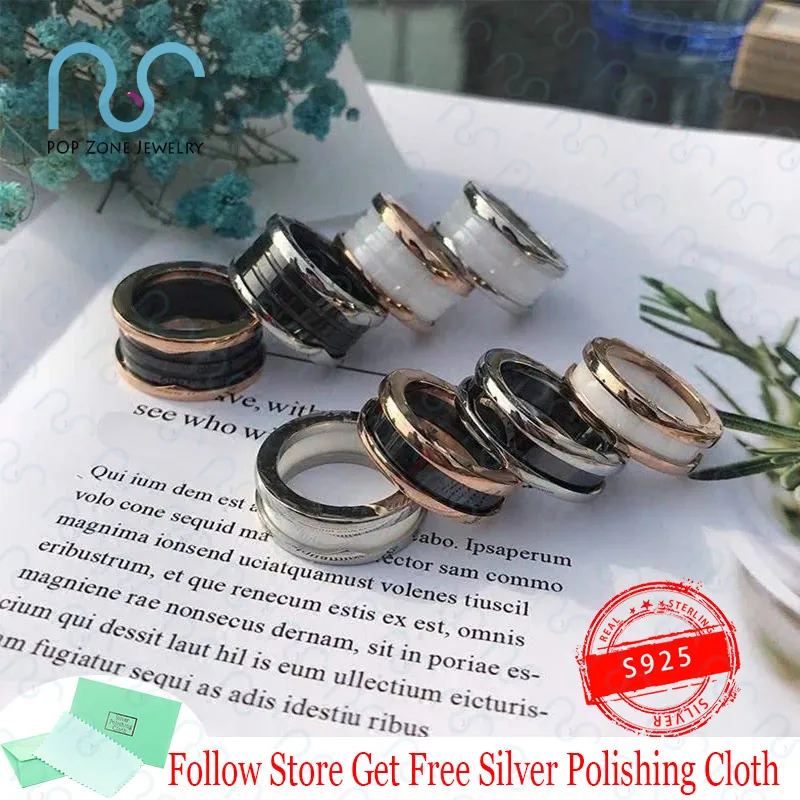 Famous Brand Luxury Ring Zero Ring Black White Ceramics Circles 925 Sterling Silver Ring Couples Gift Original Jewelry With Logo
Famous Brand Luxury Ring Zero Ring Black White Ceramics Circles 925 Sterling Silver Ring Couples Gift Original Jewelry With Logo