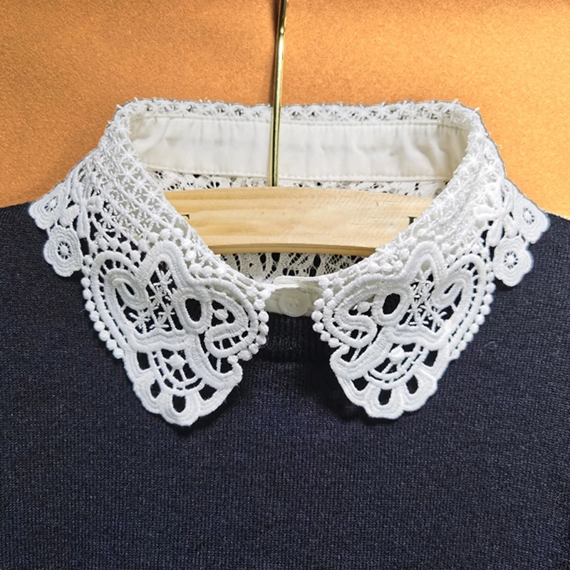 Women Girls Hollow Out Floral Lace Fake Collar Button Down Detachable Lapel White Half Shirt Blouse Sweater Accessory
Women Girls Hollow Out Floral Lace Fake Collar Button Down Detachable Lapel White Half Shirt Blouse Sweater Accessory