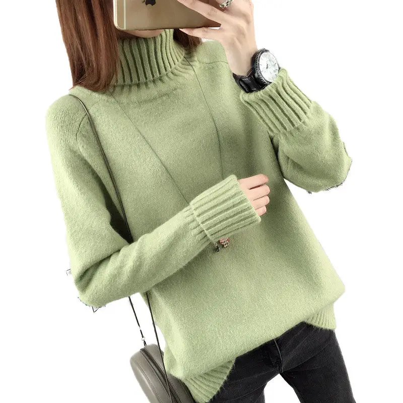 2021 autumn winter New sweater Women short high Neck loose version of the wild long sleeved bottoming shirt with sweater Women
2021 autumn winter New sweater Women short high Neck loose version of the wild long sleeved bottoming shirt with sweater Women