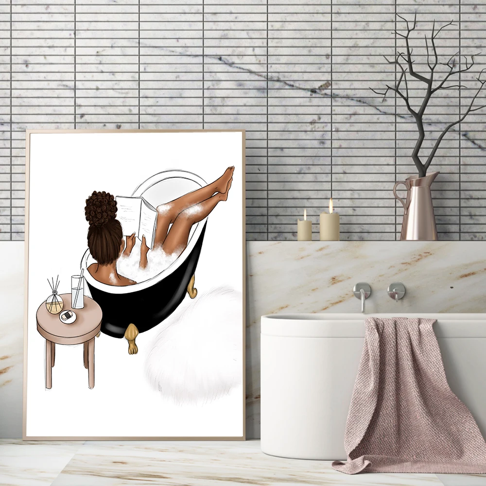 African Woman Taking Bath Fashion Art Canvas Painting Bathroom Decoration Nordic Abstract Posters and Prints Home Decoration
African Woman Taking Bath Fashion Art Canvas Painting Bathroom Decoration Nordic Abstract Posters and Prints Home Decoration