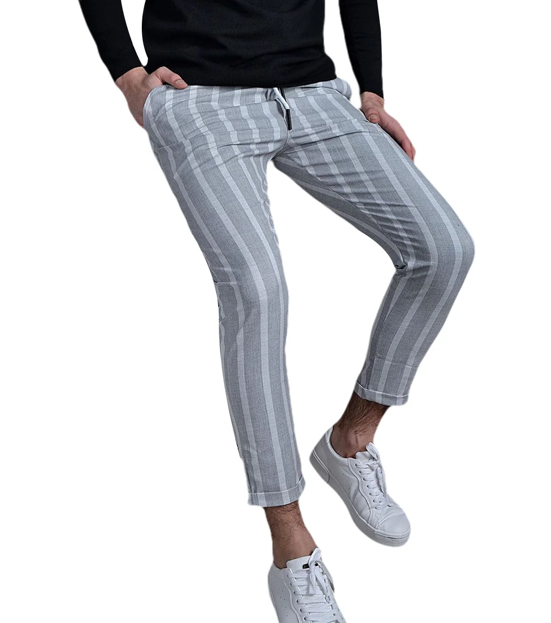 2020 New Hot Fashion Men Striped Trousers Elastic Drawstring Breathable High Elasticity with Pockets Slim Fit Summer Clothing
2020 New Hot Fashion Men Striped Trousers Elastic Drawstring Breathable High Elasticity with Pockets Slim Fit Summer Clothing