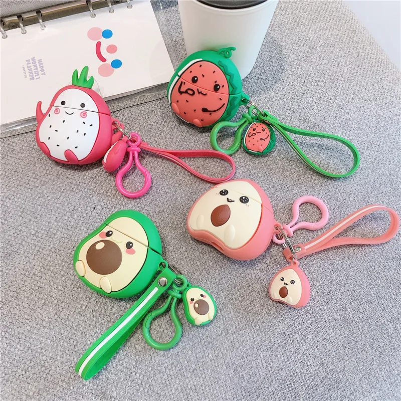 Cute 3D Cartoon Fruits silicone Case For Apple Airpods 2 1 cover For Airpods 1 2 Pro Case Wireless charging Cover With keychain
Cute 3D Cartoon Fruits silicone Case For Apple Airpods 2 1 cover For Airpods 1 2 Pro Case Wireless charging Cover With keychain