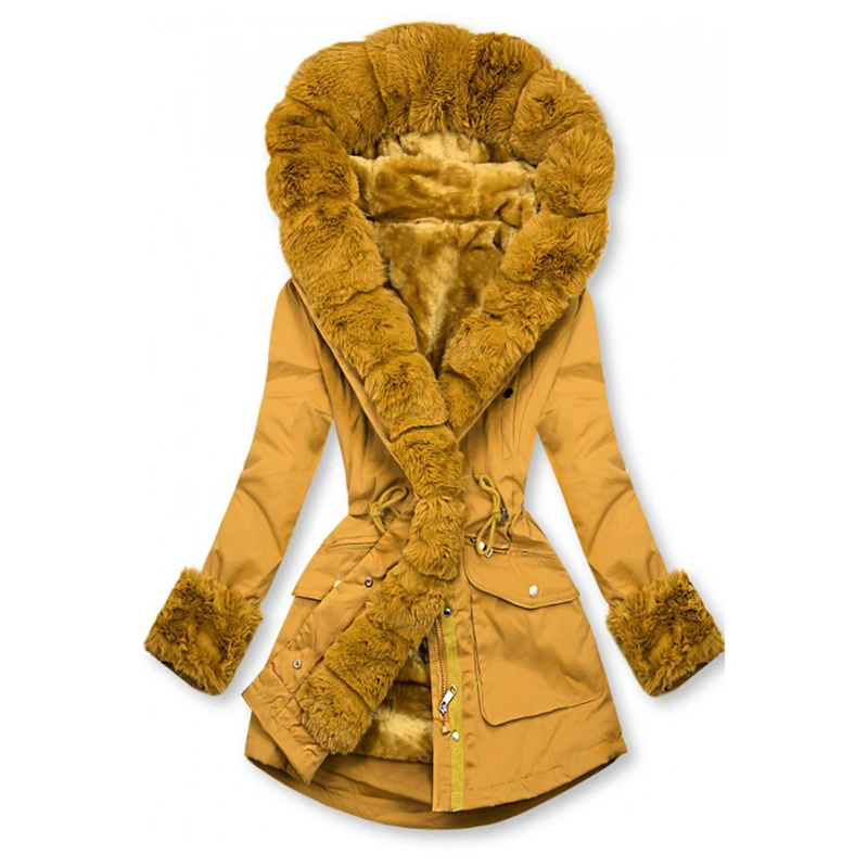 European and American autumn and winter women's hot style warm fur collar hooded coat windbreaker coat
European and American autumn and winter women's hot style warm fur collar hooded coat windbreaker coat