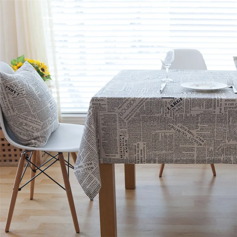 Simple Style Newspaper Printed Tablecloth Rectangular Black White Table Cloth Home Furniture Desk Party Multi Sizes Table Cover
Simple Style Newspaper Printed Tablecloth Rectangular Black White Table Cloth Home Furniture Desk Party Multi Sizes Table Cover