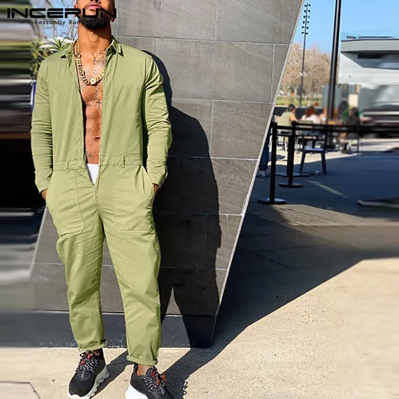 INCERUN Fashion Men Cargo Overalls Solid Joggers Long Sleeve Zipper Rompers Pockets 2021 Streetwear Chic Mens Jumpsuit Pants 5XL
INCERUN Fashion Men Cargo Overalls Solid Joggers Long Sleeve Zipper Rompers Pockets 2021 Streetwear Chic Mens Jumpsuit Pants 5XL