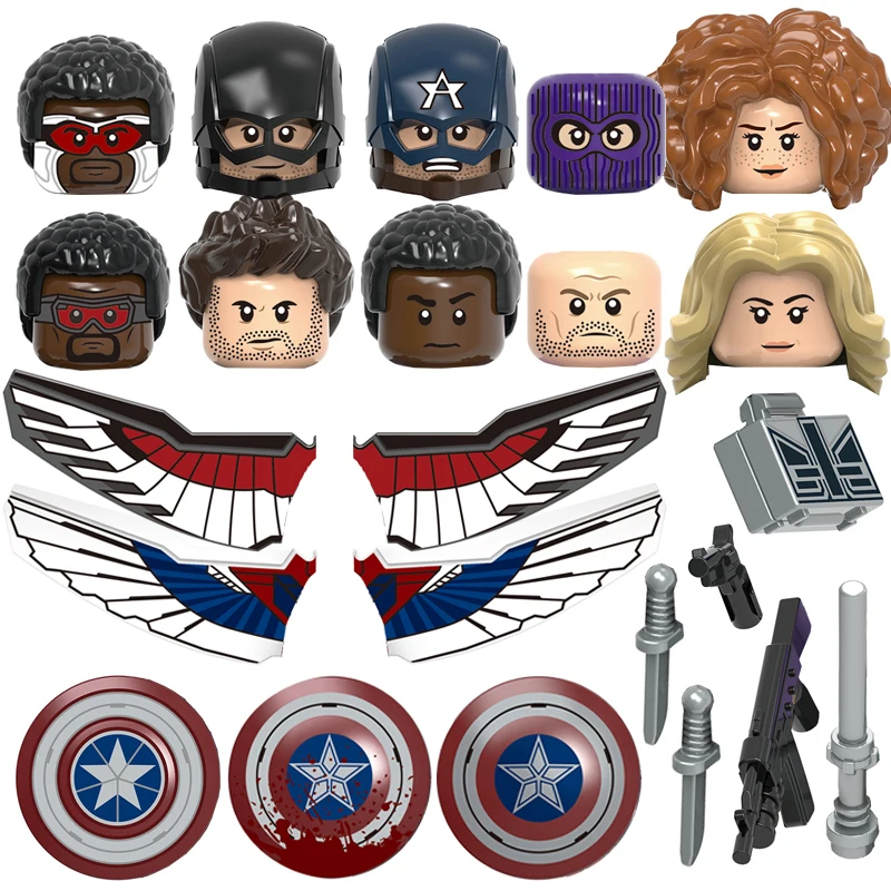 Single Sell Movie Series Captain Sam Bucky Soldier Black Woman Bricks Figures Heads Buiding Blocks Creative DIY Toys For Kids
Single Sell Movie Series Captain Sam Bucky Soldier Black Woman Bricks Figures Heads Buiding Blocks Creative DIY Toys For Kids
