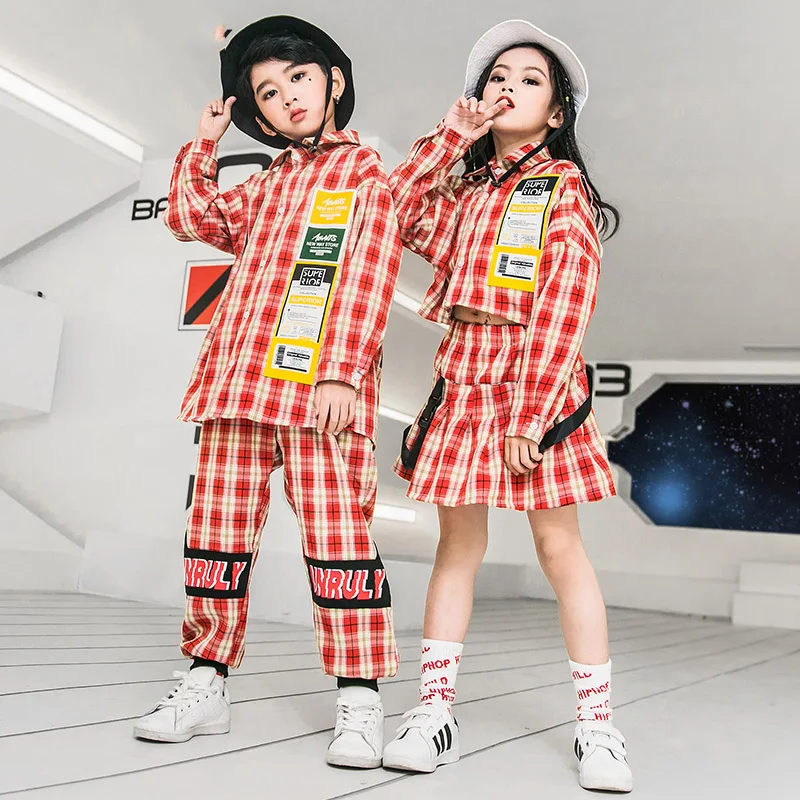 2020 Autumn New Jazz Dance Cosutme Plaid Jacket&Skirt&Pants For Girls Boys Korean Hip Hop Street Clothes Tide 110-180CM DWY4300
2020 Autumn New Jazz Dance Cosutme Plaid Jacket&Skirt&Pants For Girls Boys Korean Hip Hop Street Clothes Tide 110-180CM DWY4300