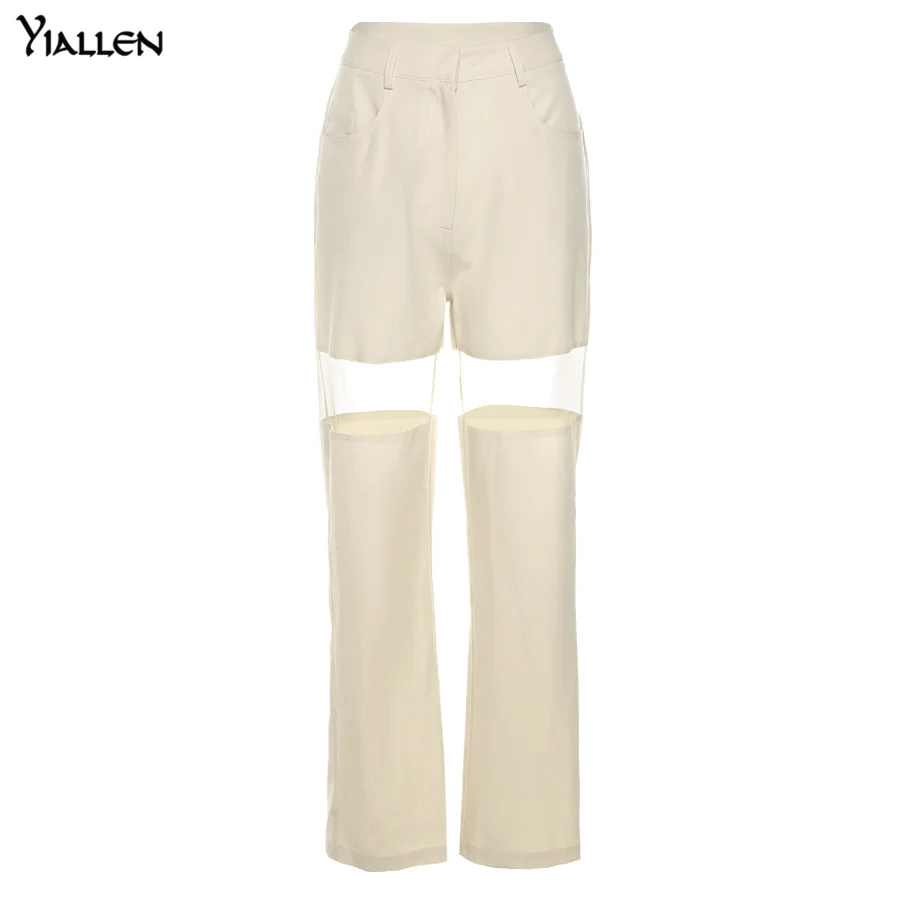 Yiallen Summer Apricot Casual Trousers Women High Waist Fashion Mesh Patchwork Long Pants Streetwear Straight Pants New Hot
Yiallen Summer Apricot Casual Trousers Women High Waist Fashion Mesh Patchwork Long Pants Streetwear Straight Pants New Hot