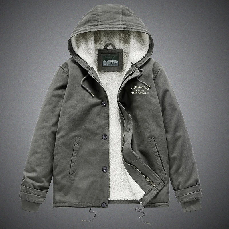 Winter Thick Warm Cotton Padded Coat Men's Lamb Wool Hooded Outerwear Male Plus Velvet Padded Jacket Oversize M-4XL Dropshipping
Winter Thick Warm Cotton Padded Coat Men's Lamb Wool Hooded Outerwear Male Plus Velvet Padded Jacket Oversize M-4XL Dropshipping