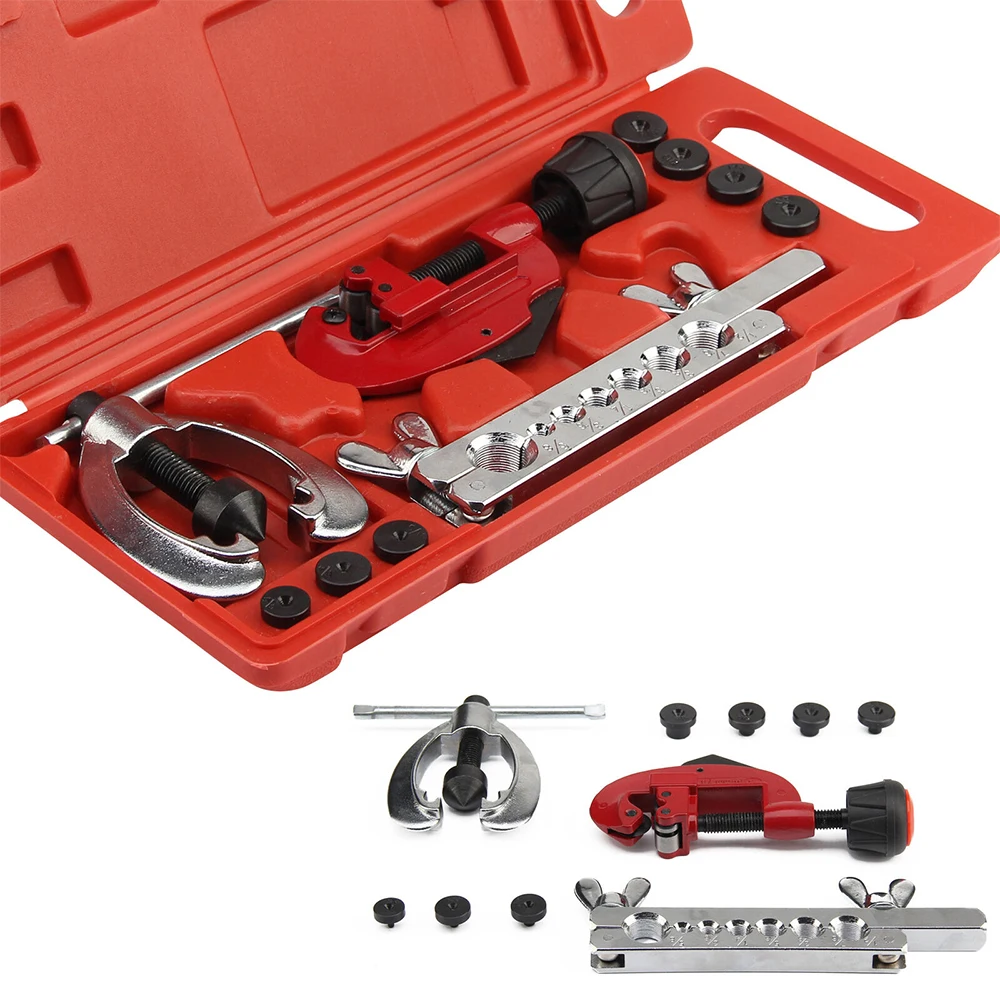 10pcs Pipe Flaring Kit Copper Double Flaring Dies Tool Set Brake Fuel Pipe Repair For Cutting Flaring Tools For Refrigeration
10pcs Pipe Flaring Kit Copper Double Flaring Dies Tool Set Brake Fuel Pipe Repair For Cutting Flaring Tools For Refrigeration