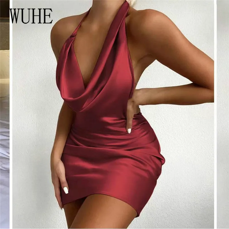 KEXU Package Hip Skinny Mini Dresses Halter Off Shoulder Sleeveless Sexy Open Back Elegant Women Summer Casual Party Club Dress
KEXU Package Hip Skinny Mini Dresses Halter Off Shoulder Sleeveless Sexy Open Back Elegant Women Summer Casual Party Club Dress