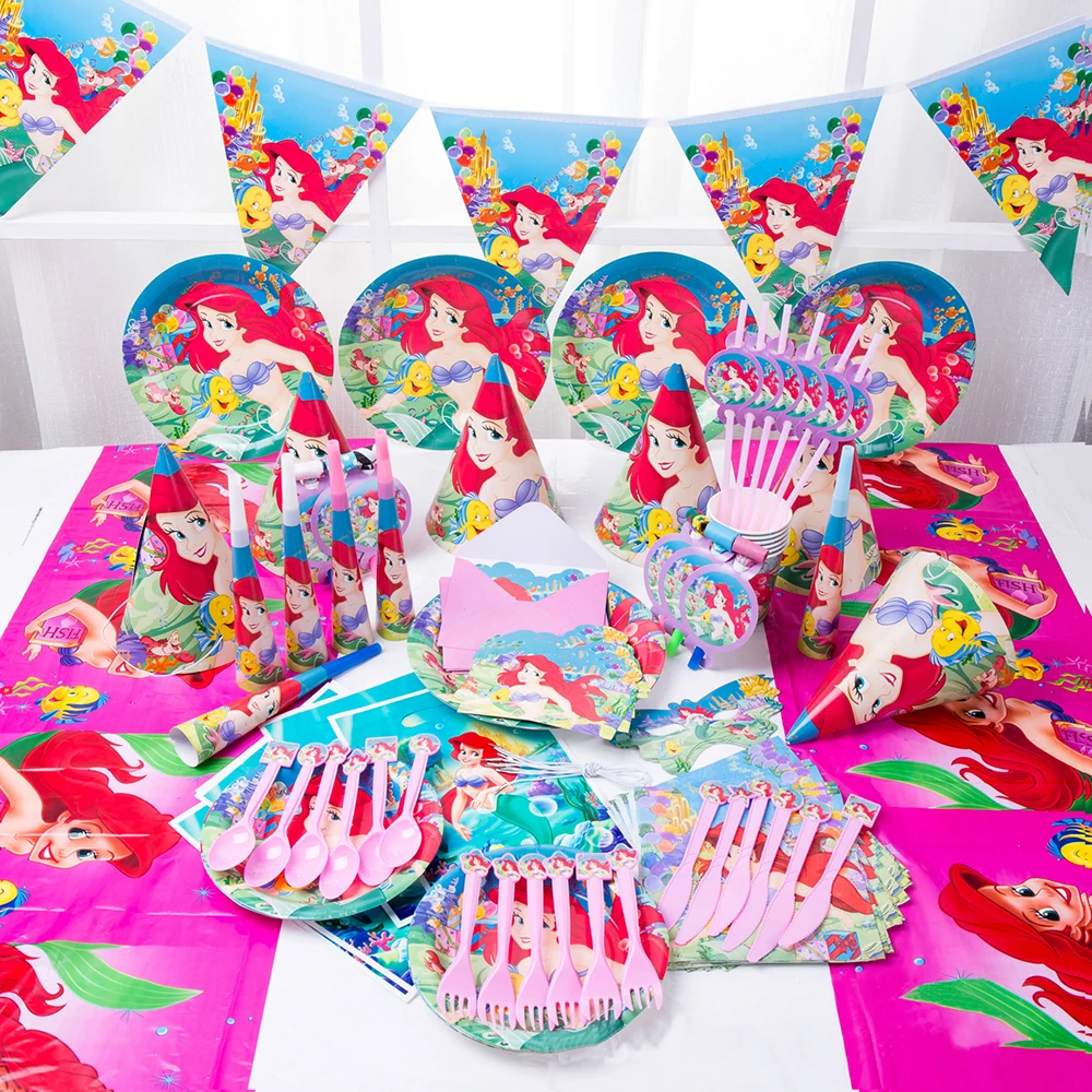 Mermaid Ariel Princess Theme Girl Kids Birthday Party Decoration Plate Napkins Banner Disposable Tableware Baby Party Supplies
Mermaid Ariel Princess Theme Girl Kids Birthday Party Decoration Plate Napkins Banner Disposable Tableware Baby Party Supplies