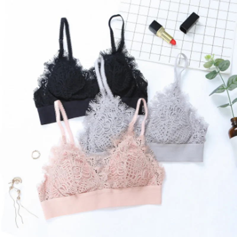European and American no steel ring thin cup comfortable bra French sexy lace triangle Cup underwear
European and American no steel ring thin cup comfortable bra French sexy lace triangle Cup underwear