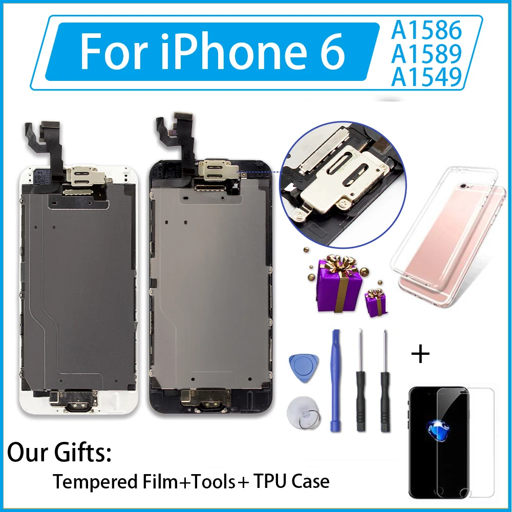 Полная сборка ЖК дисплей для iPhone 6 6s замена экрана 3D сенсорный дигитайзер + кнопка