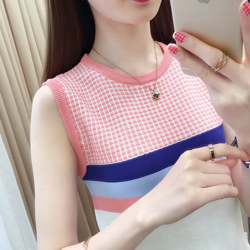 Plaid Knitted Tank Tops Women Clothes 2020 Thin Summer Sleeveless Tank Top Korean Fashion Vest Womens Clothing Vetement Femme
Plaid Knitted Tank Tops Women Clothes 2020 Thin Summer Sleeveless Tank Top Korean Fashion Vest Womens Clothing Vetement Femme