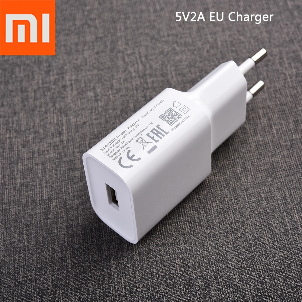 Зарядное устройство USB XIAOMI с европейской вилкой 5 В 2 А адаптер 100 см кабель Micro usb Type