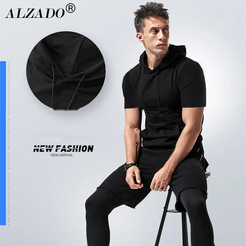 ALZADO Brand Summer Basketball Men's Soild 2 Piece Tracksuit Set Short Sleeve Hoodie T-shirt Tops+Sweatshorts Training Outfit
ALZADO Brand Summer Basketball Men's Soild 2 Piece Tracksuit Set Short Sleeve Hoodie T-shirt Tops+Sweatshorts Training Outfit