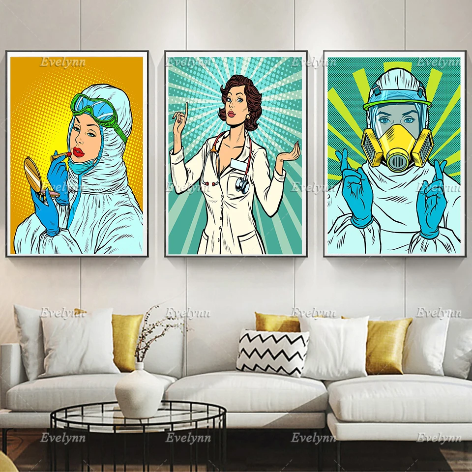 NHS Nurses Doctors Retro Posters Pop Art Superb Warhol Lichtenstein Style Modern Home Decor Canvas Wall Art Prints Unique Gift
NHS Nurses Doctors Retro Posters Pop Art Superb Warhol Lichtenstein Style Modern Home Decor Canvas Wall Art Prints Unique Gift