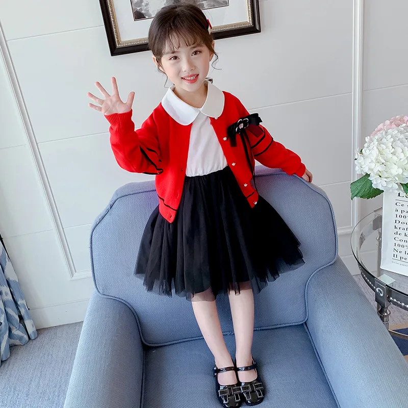 Kids Girls Dresses Sets 2020 Spring Knitting Cardigan Sweaters+dresses 2pcs Cardigan Sweaters Coat for Girls Mesh Dresses Sets
Kids Girls Dresses Sets 2020 Spring Knitting Cardigan Sweaters+dresses 2pcs Cardigan Sweaters Coat for Girls Mesh Dresses Sets
