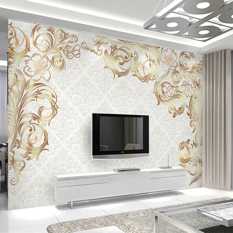 European Style 3D Golden European Pattern TV Background Wall Decor Easy Operate Wall Sticker Papel De Parede Painting Fresco
European Style 3D Golden European Pattern TV Background Wall Decor Easy Operate Wall Sticker Papel De Parede Painting Fresco