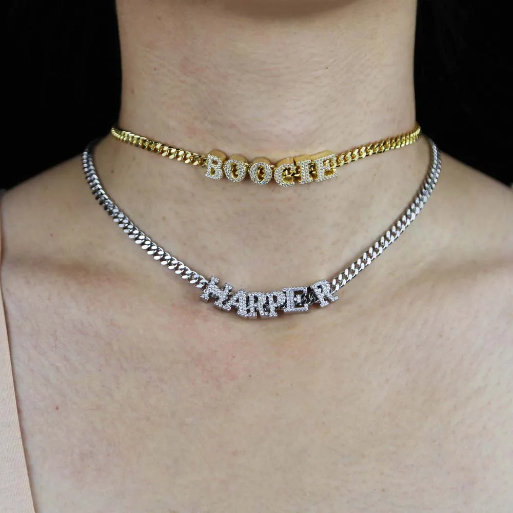 Gold Silver Color Cuban Chain Custom Jewelry Personalized Name Pendant Necklace Handmade Letter Choker Women Men Hip hop Jewelry
Gold Silver Color Cuban Chain Custom Jewelry Personalized Name Pendant Necklace Handmade Letter Choker Women Men Hip hop Jewelry