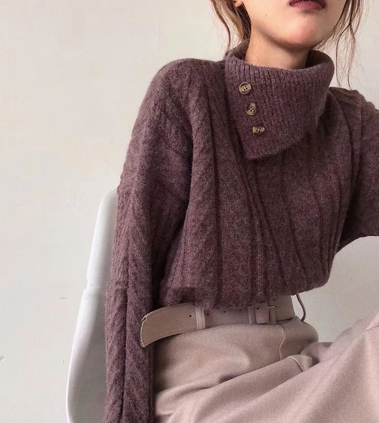 Turtleneck New Winter Sweater Women Pullover Girls Tops Knitting Vintage Oversize Autumn Female Knitted Outerwear Warm Sweaters 
Turtleneck New Winter Sweater Women Pullover Girls Tops Knitting Vintage Oversize Autumn Female Knitted Outerwear Warm Sweaters