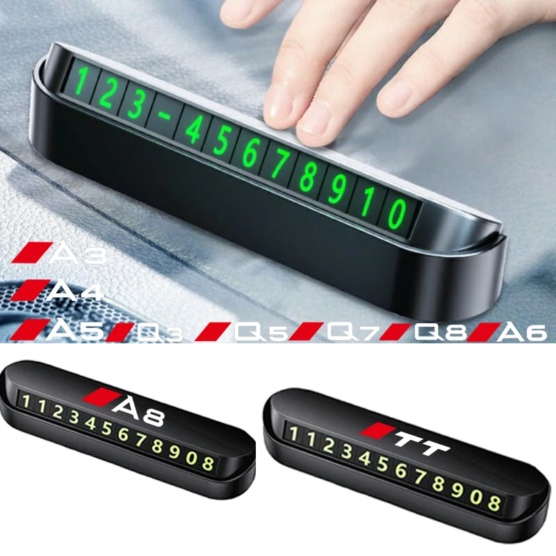 Car Temporary Parking Card Phone Number Card Plate Sticker For Audi logo Sline A3 A4 A5 A6 A8 Q3 Q5 Q7 Q8 TT Accessories
Car Temporary Parking Card Phone Number Card Plate Sticker For Audi logo Sline A3 A4 A5 A6 A8 Q3 Q5 Q7 Q8 TT Accessories