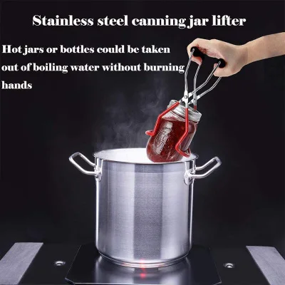 AliBeans Canning Jar Lifter with Grip Handle Stainless Steel Can Tongs Clip Heat Resistance Anti-clip Mason Jar Glass Lifter
AliBeans Canning Jar Lifter with Grip Handle Stainless Steel Can Tongs Clip Heat Resistance Anti-clip Mason Jar Glass Lifter
