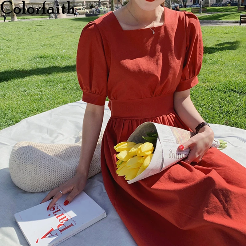 Женское плиссированное платье Colorfaith, винтажное длинное платье с квадратным вырезом и рукавами-фонариками, с завязкой, высокой талией и бант... 
Женское плиссированное платье Colorfaith, винтажное длинное платье с квадратным вырезом и рукавами-фонариками, с завязкой, высокой талией и бант...