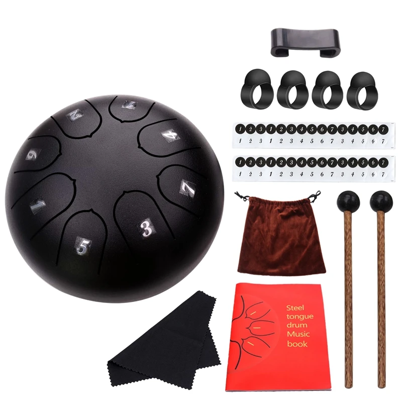 Steel Tongue Drum 8 Notes 6inch Lotus Type Steel Handpan with Mallets, Notes Sticker,Drum Stick Holders, Finger Picks
Steel Tongue Drum 8 Notes 6inch Lotus Type Steel Handpan with Mallets, Notes Sticker,Drum Stick Holders, Finger Picks