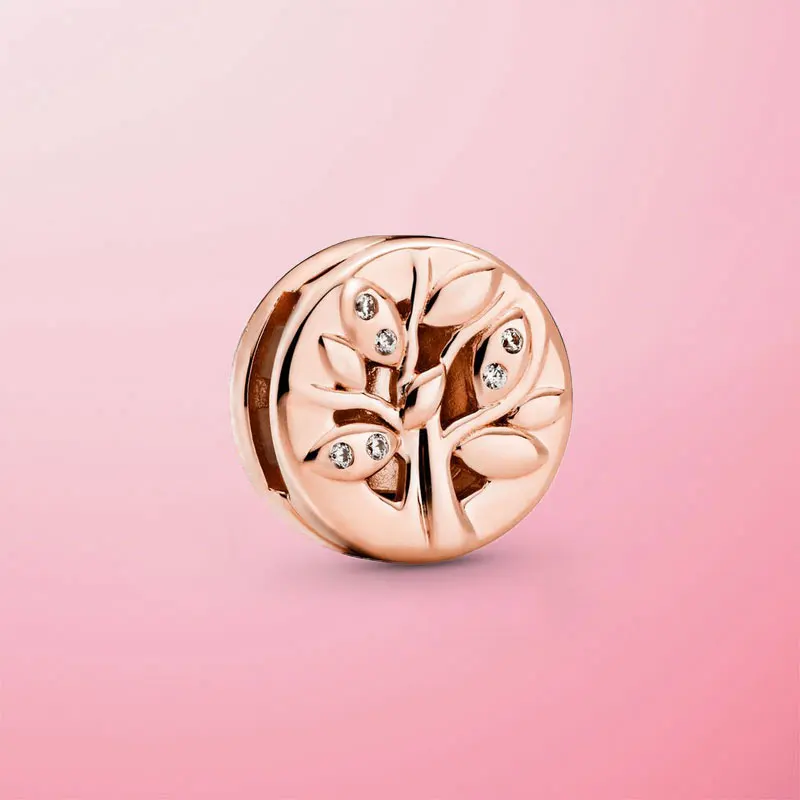 925 Sterling Silver & Rose Gold Color Sparkling Family Tree Clip Charm Beads Fit Original Pamura Reflexion Bracelet Jewelry
925 Sterling Silver & Rose Gold Color Sparkling Family Tree Clip Charm Beads Fit Original Pamura Reflexion Bracelet Jewelry