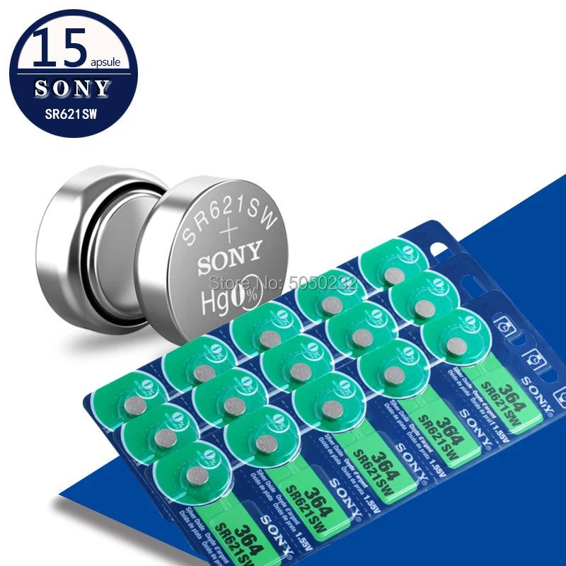 15pcs For Sony Original 1.55V 364 SR621SW V364 SR60 SR621 AG1 Watch Battery Button Coin Cell For Watch Toys MADE IN JAPAN
15pcs For Sony Original 1.55V 364 SR621SW V364 SR60 SR621 AG1 Watch Battery Button Coin Cell For Watch Toys MADE IN JAPAN