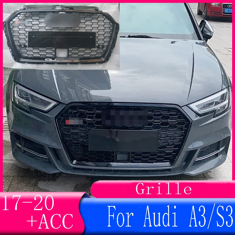 With ACC Hole For Audi A3/S3 8V 2017 2018 2019 2020(Refit For RS3 style)Car Front Bumper Grille Centre Panel Styling Upper Grill
With ACC Hole For Audi A3/S3 8V 2017 2018 2019 2020(Refit For RS3 style)Car Front Bumper Grille Centre Panel Styling Upper Grill